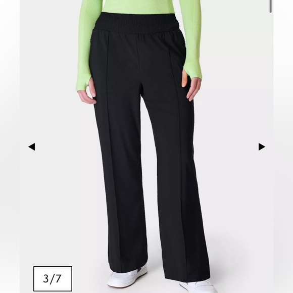 Sweaty Betty Explorer Wide Leg Track Pants in Black - Size 10 - Picture 1 of 9